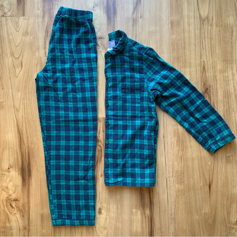 Petite Plume Kid’s Flannel Pajama Set in Highland Tartan